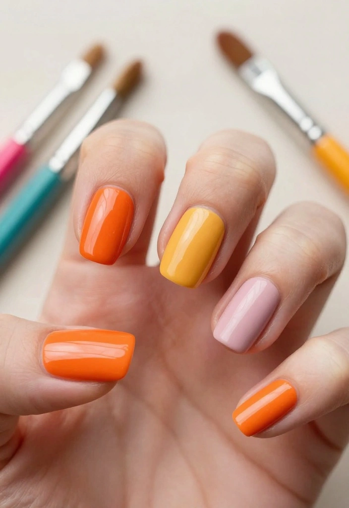 18 Quince Nail Trends That Are Taking the Fashion World by Storm! - 13. Quince Color Blocking 1