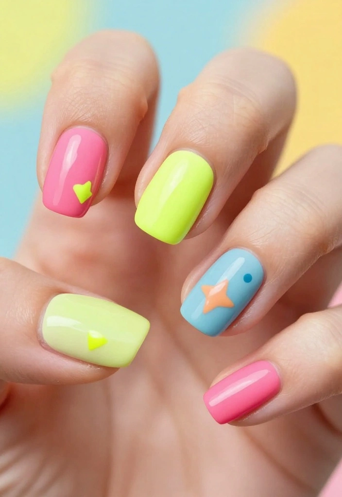 18 Quince Nail Trends That Are Taking the Fashion World by Storm! - 18. Quince Neon Accents 1