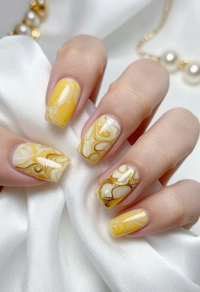 18 Quince Nail Trends That Are Taking the Fashion World by Storm! - 4. Quince Marble Effect 1