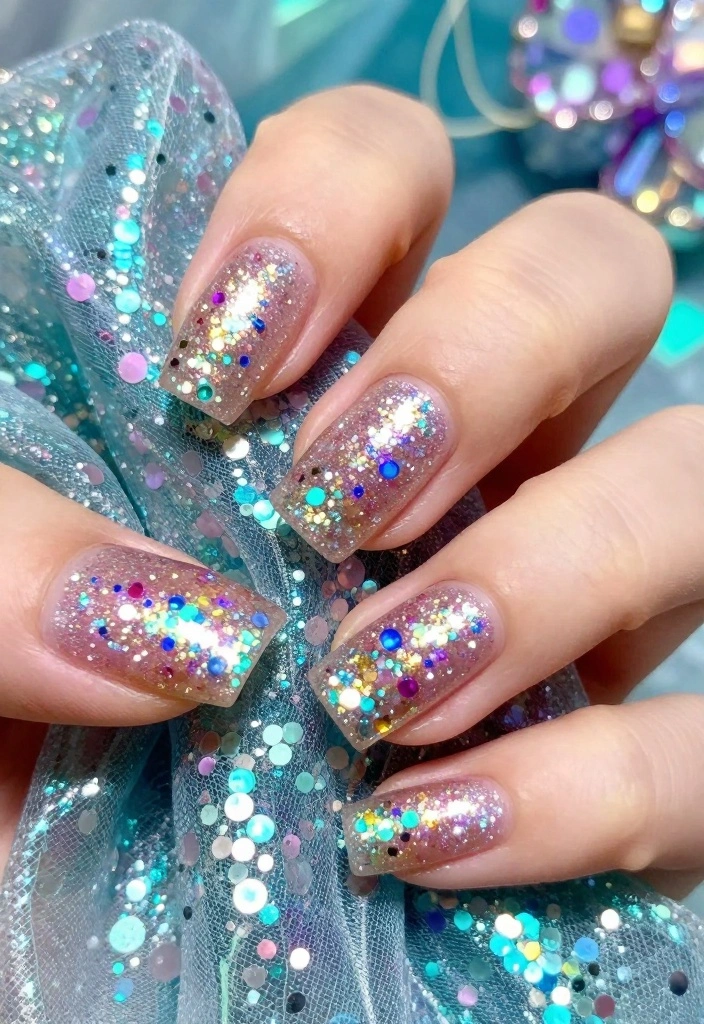 18 Quince Nail Trends That Are Taking the Fashion World by Storm! - 7. Quince Glitter Accents 1