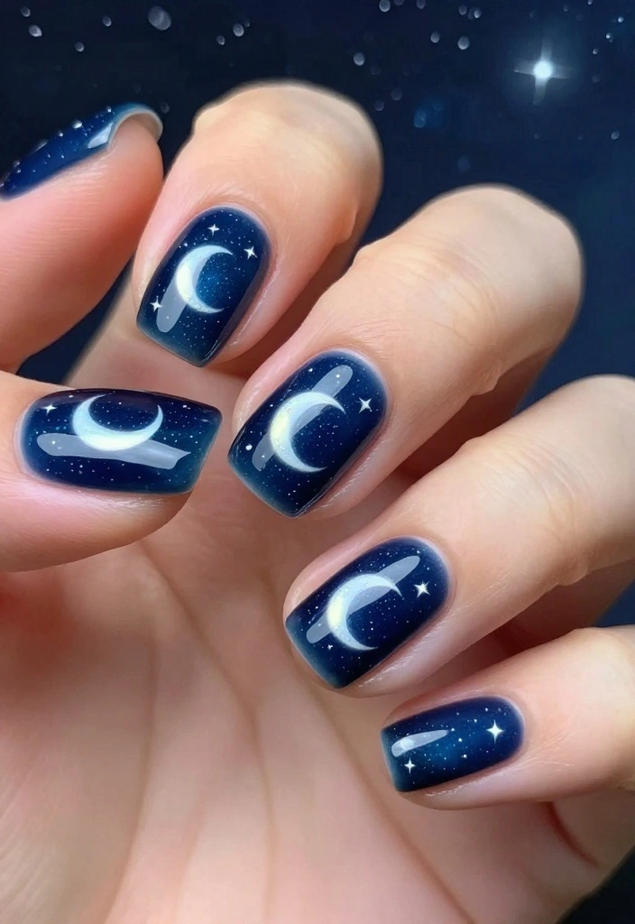 18 Rustic Cowboy Nails Perfect for Fall Adventures! - 18. Harvest Moon & Stars 1