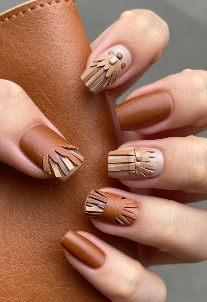 18 Rustic Cowboy Nails Perfect for Fall Adventures! - 2. Rustic Leather & Fringe 1