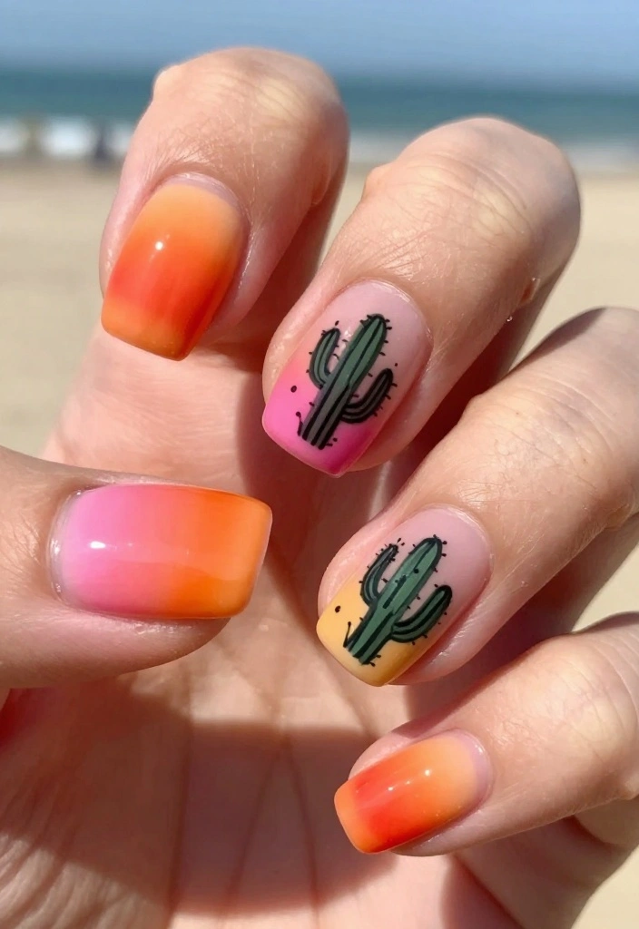 18 Rustic Cowboy Nails Perfect for Fall Adventures! - 6. Cactus & Sunset 1