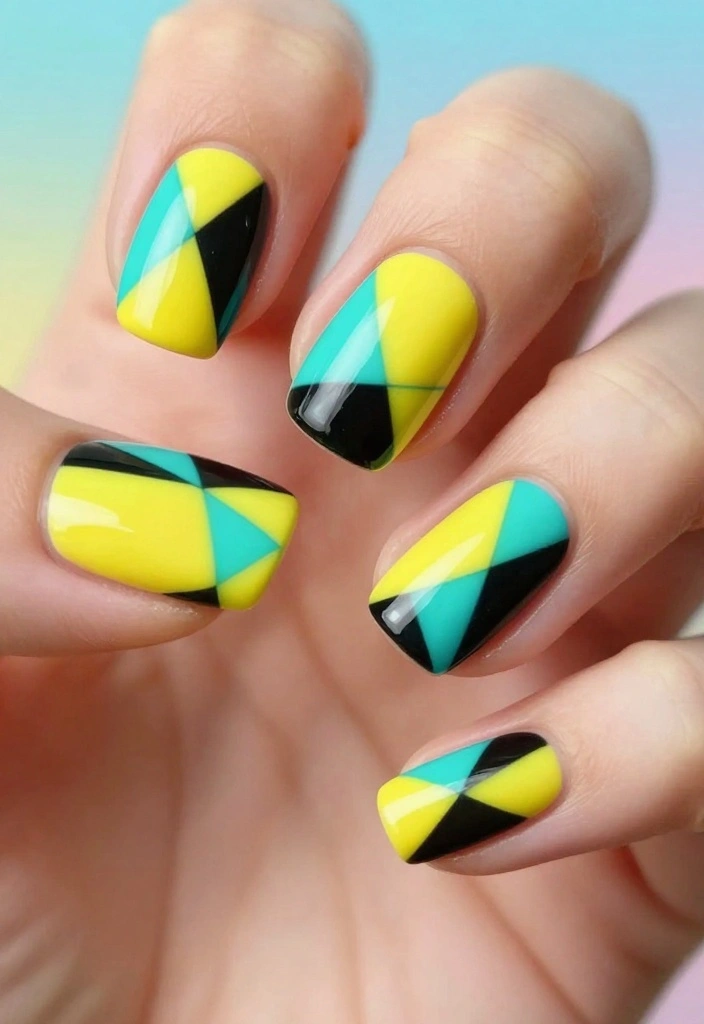 18 Trending Nail Designs That Will Make Your Mani Pop (You Have to See #10!) - 4. Bold Geometric Patterns 1