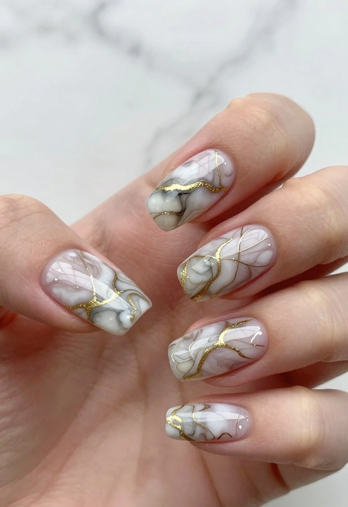 18 Trending Nail Designs That Will Make Your Mani Pop (You Have to See #10!) - 6. Marble Effect 1