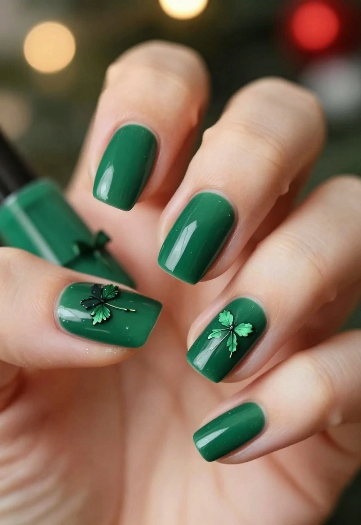 18 Trendy Holiday Nail Designs That Everyone Will Be Talking About (Don't Miss #14!) - 10. Mistletoe Green 1
