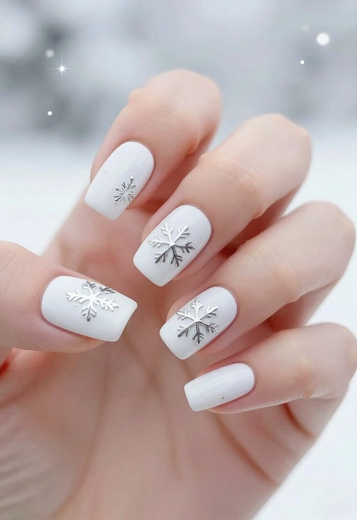 18 Trendy Holiday Nail Designs That Everyone Will Be Talking About (Don't Miss #14!) - 2. Snowy White Delight 1