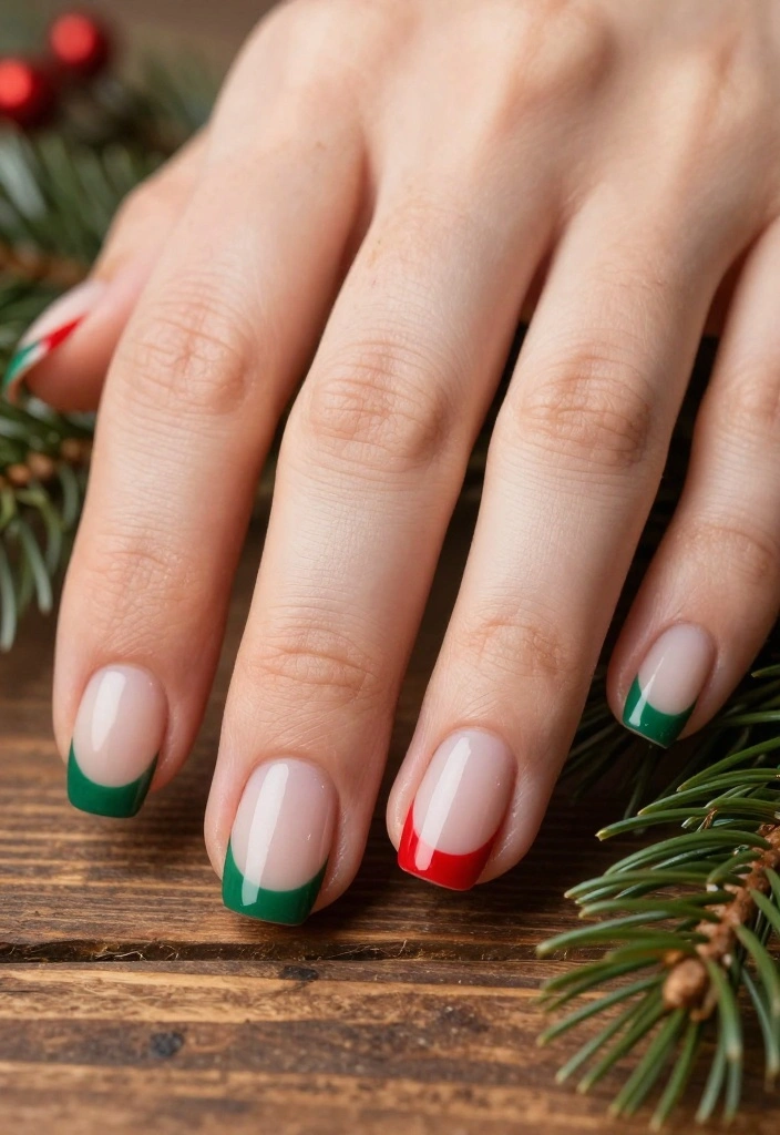 18 Trendy Holiday Nail Designs That Everyone Will Be Talking About (Don't Miss #14!) - 4. Festive French Tips 1