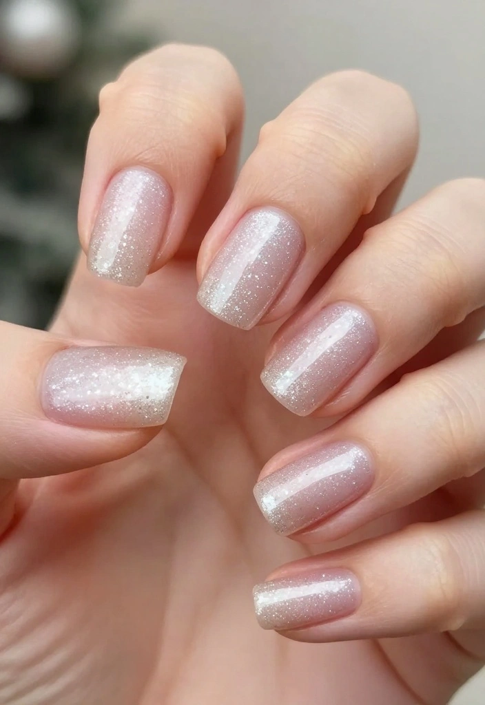18 Trendy Simple Holiday Nails That Will Leave Everyone in Awe! - 15. Simple Clear Glitter Nails 1