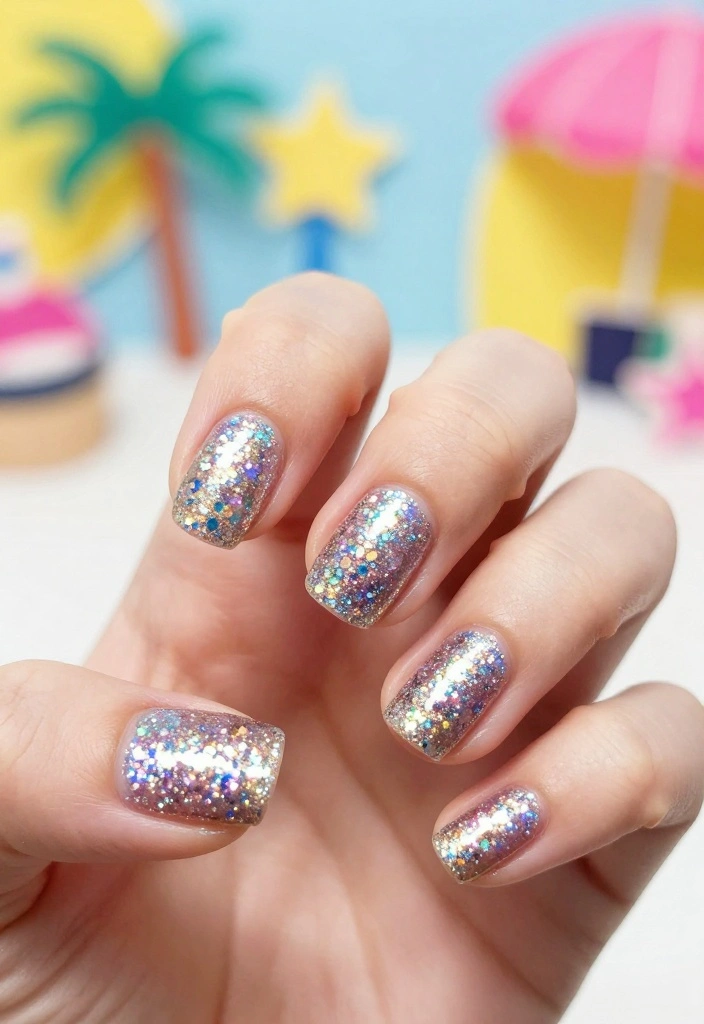 18 Trendy Summer Girls Nails Ideas You’ll Absolutely Adore! - 9. Glitter and Glam 1