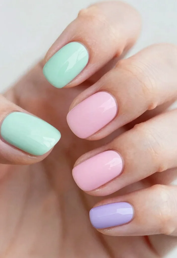 18 Unique Short Gel Nail Designs That Will Make a Statement! - 13. Sweet Pastels 1