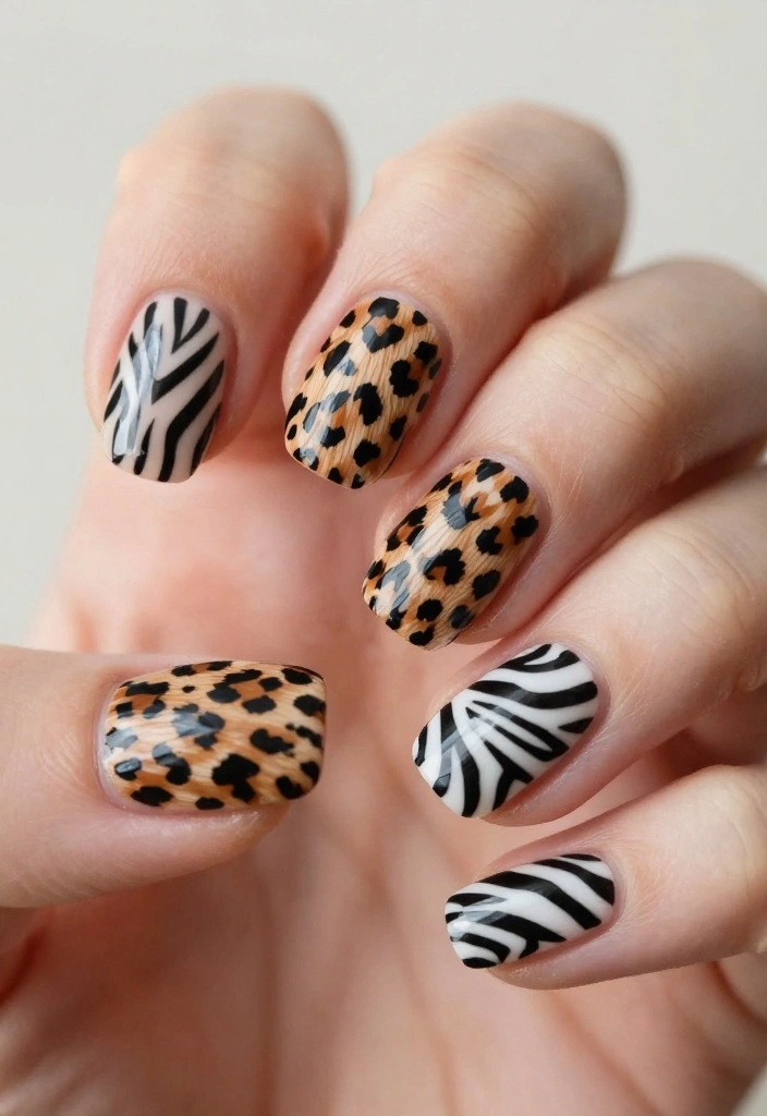 18 Unique Short Gel Nail Designs That Will Make a Statement! - 8. Animal Prints 1