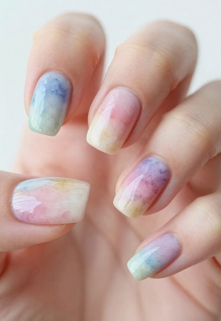 18 Vibrant Colorful Nail Designs Perfect for Your Spring Vibes! - 15. Watercolor Effect 1