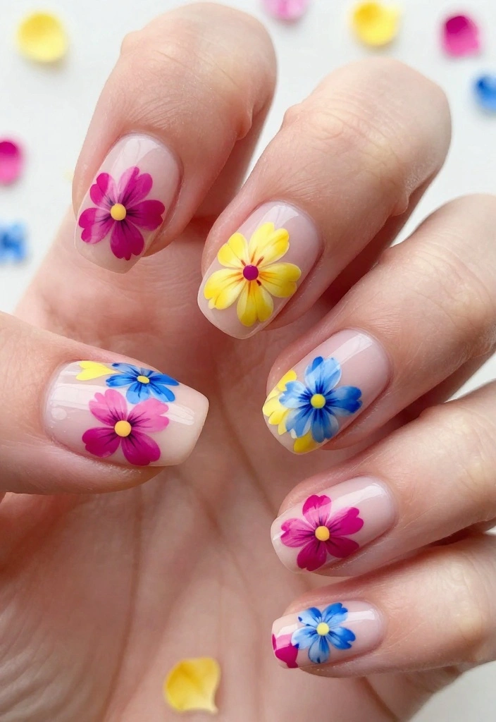 18 Vibrant Colorful Nail Designs Perfect for Your Spring Vibes! - 2. Floral Fantasy 1
