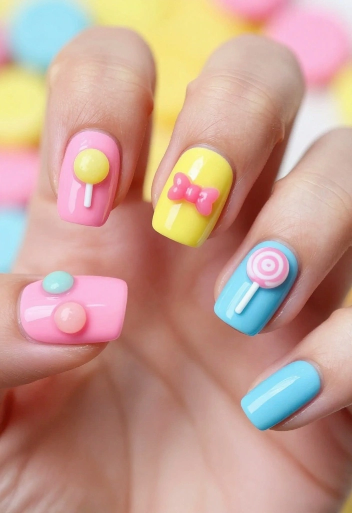 18 Vibrant Colorful Nail Designs Perfect for Your Spring Vibes! - 8. Candy Candylicious 1