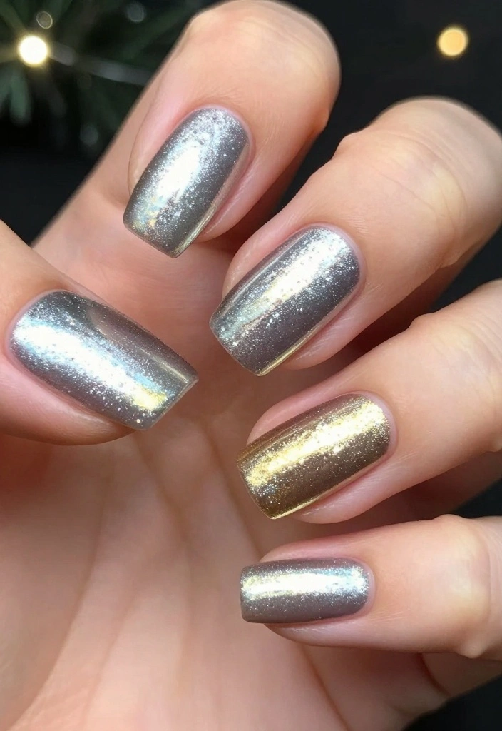 19 Christmas Winter Nails That Will Transform Your Look This Holiday Season (You’ll Be Obsessed!) - 13. Sleek Metallics 1
