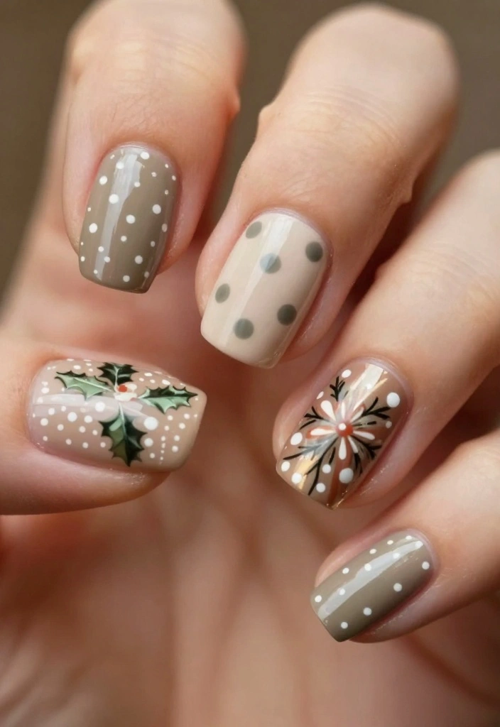 19 Christmas Winter Nails That Will Transform Your Look This Holiday Season (You’ll Be Obsessed!) - 14. Vintage Christmas Charm 1