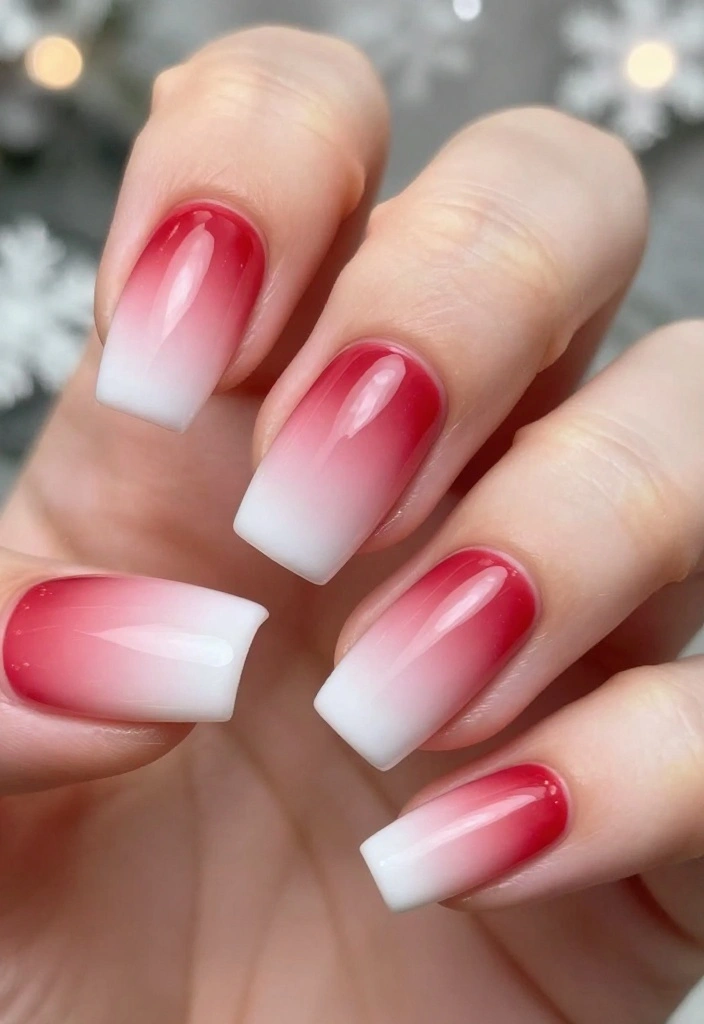 19 Christmas Winter Nails That Will Transform Your Look This Holiday Season (You’ll Be Obsessed!) - 16. Ombre Christmas Spirit 1