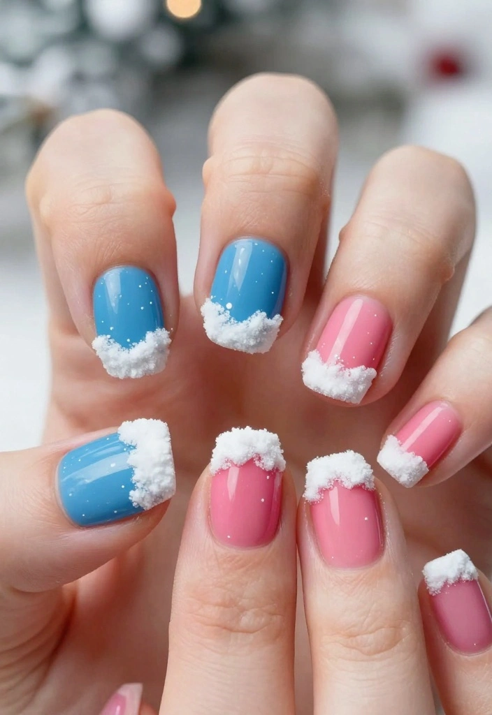 19 Christmas Winter Nails That Will Transform Your Look This Holiday Season (You’ll Be Obsessed!) - 19. Snow-Capped Tips 1