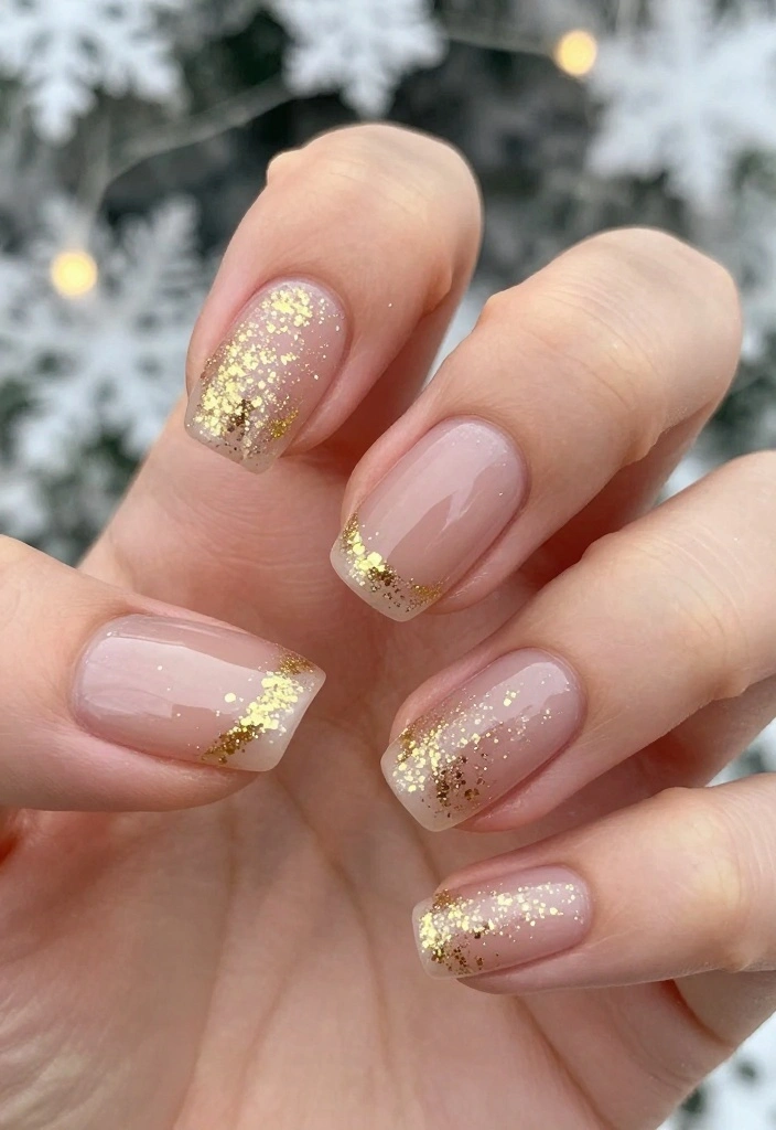 19 Christmas Winter Nails That Will Transform Your Look This Holiday Season (You’ll Be Obsessed!) - 4. Subtle Glitter and Gold 1