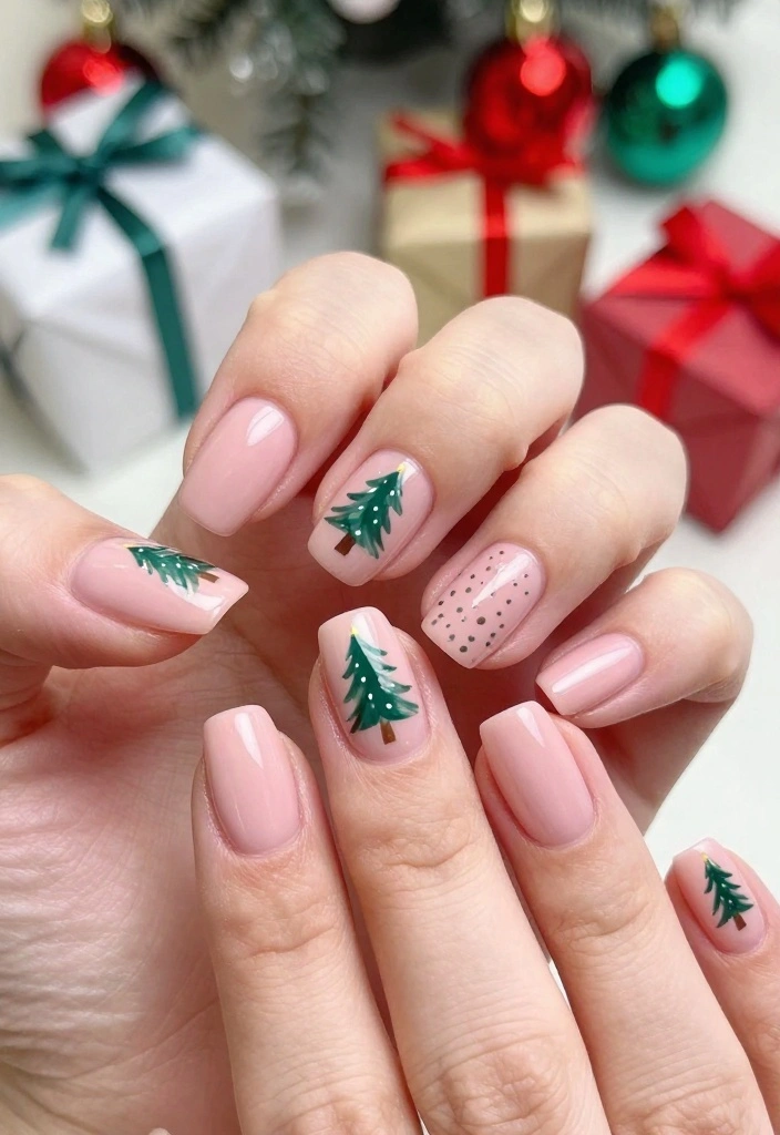 19 Easy Christmas Holiday Nail Designs That Take Less Than 10 Minutes! - 3. Christmas Tree Tips 1