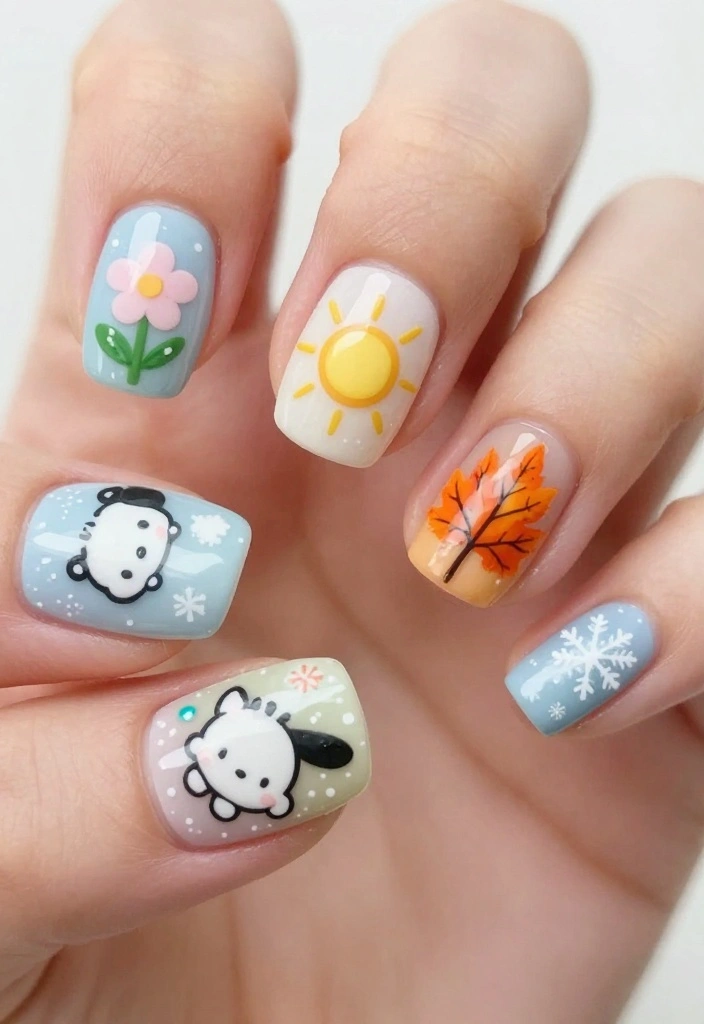 19 Sanrio Nails That Will Make You Fall in Love with Nail Art! - 17. Seasonal Sanrio Designs 1