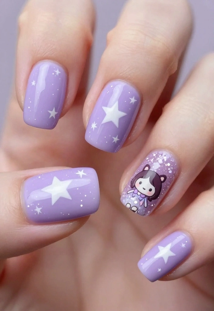 19 Sanrio Nails That Will Make You Fall in Love with Nail Art! - 6. Little Twin Stars Serenity 1
