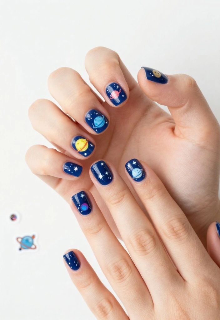 19 Themed Kids Nail Designs That Will Wow Their Friends at Every Party! - 6. Space Explorers 1