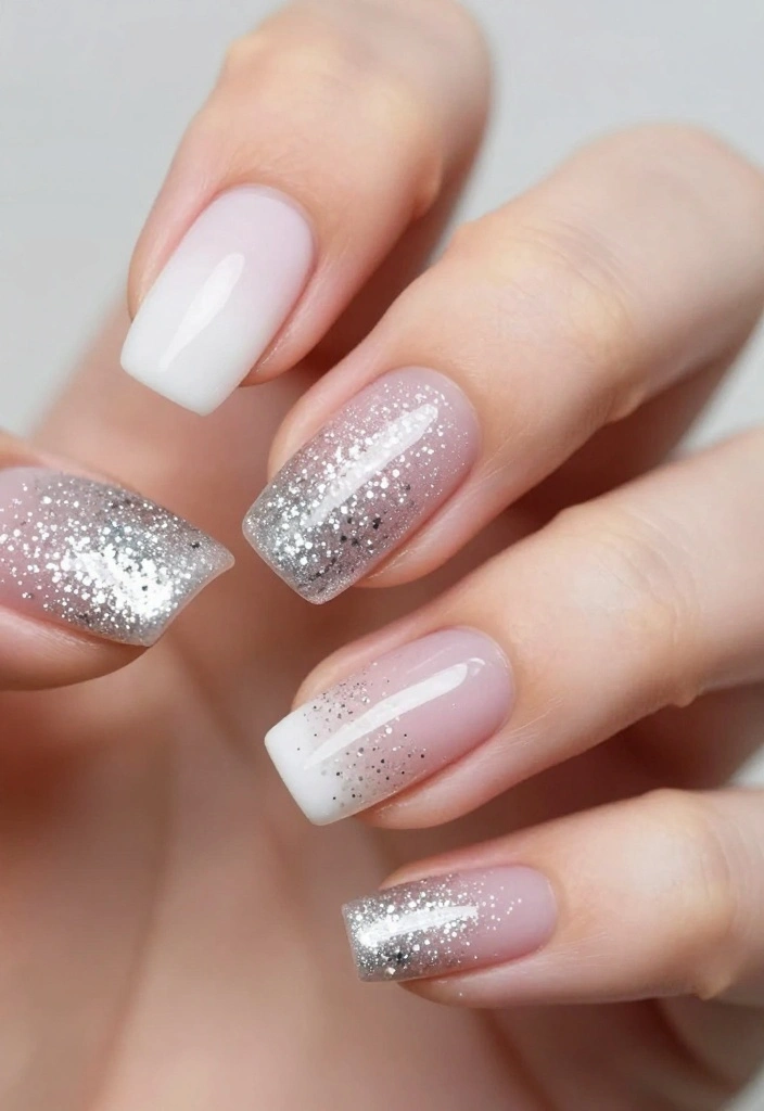 19 Trending Silver Glitter Nails Styles You Must Try Right Now! - 10. Silver Glitter Tips 1