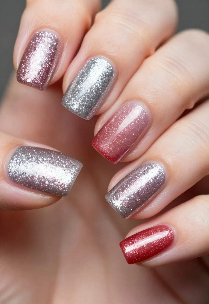 19 Trending Silver Glitter Nails Styles You Must Try Right Now! - 5. Silver Glitter Accents 1
