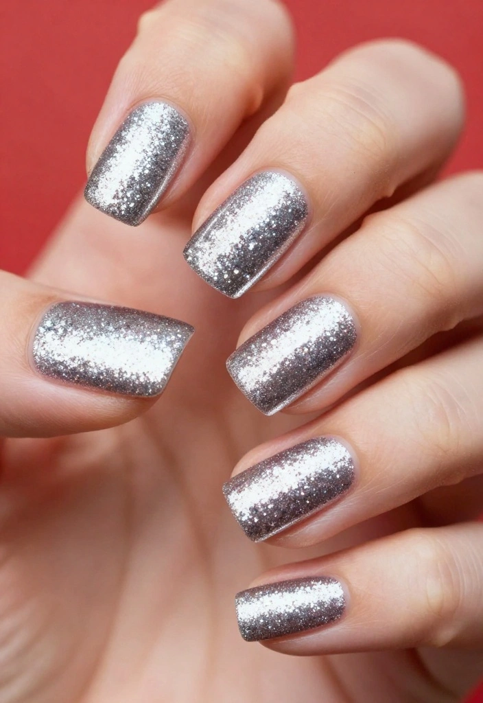 19 Trending Silver Glitter Nails Styles You Must Try Right Now! - 9. Geometric Glitter 1