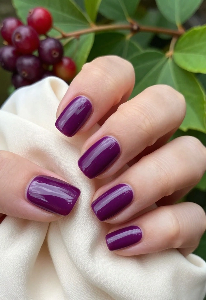 19 Trendy Colors for Subtle Nail Art That Are Totally on Point! - 16. Berry Purple 1