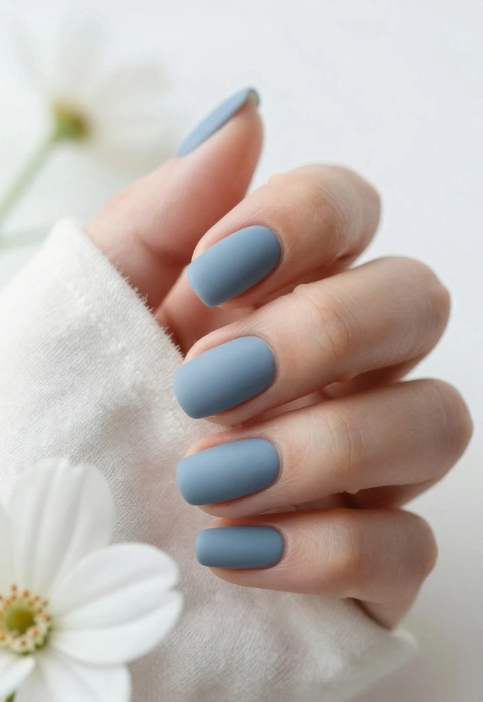 19 Trendy Colors for Subtle Nail Art That Are Totally on Point! - 2. Dusty Blue 1