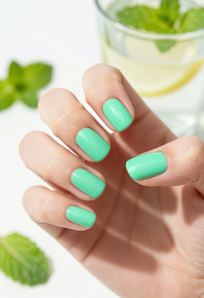 19 Trendy Colors for Subtle Nail Art That Are Totally on Point! - 4. Mint Green 1