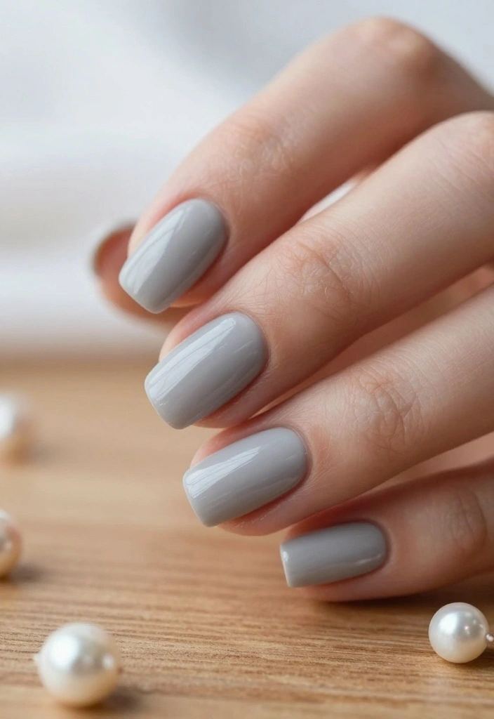 19 Trendy Colors for Subtle Nail Art That Are Totally on Point! - 7. Soft Gray 1