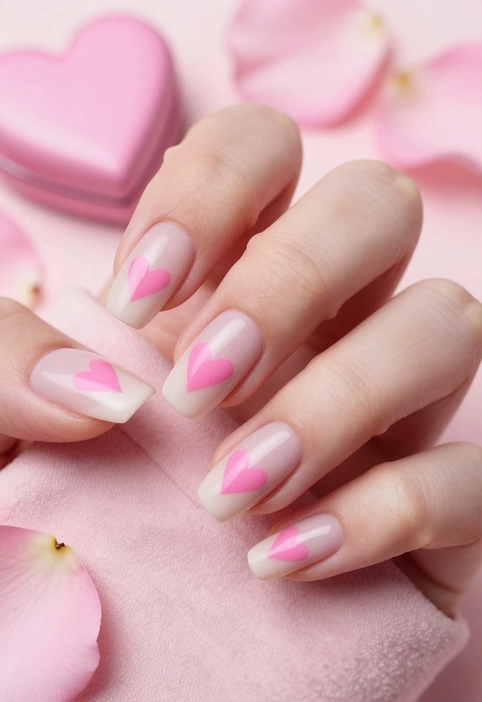 19 Valentine Nails with Pink Heart Patterns You Need to Try This Year! (#10 Will Wow You!) - 1. Classic Pink Hearts 1