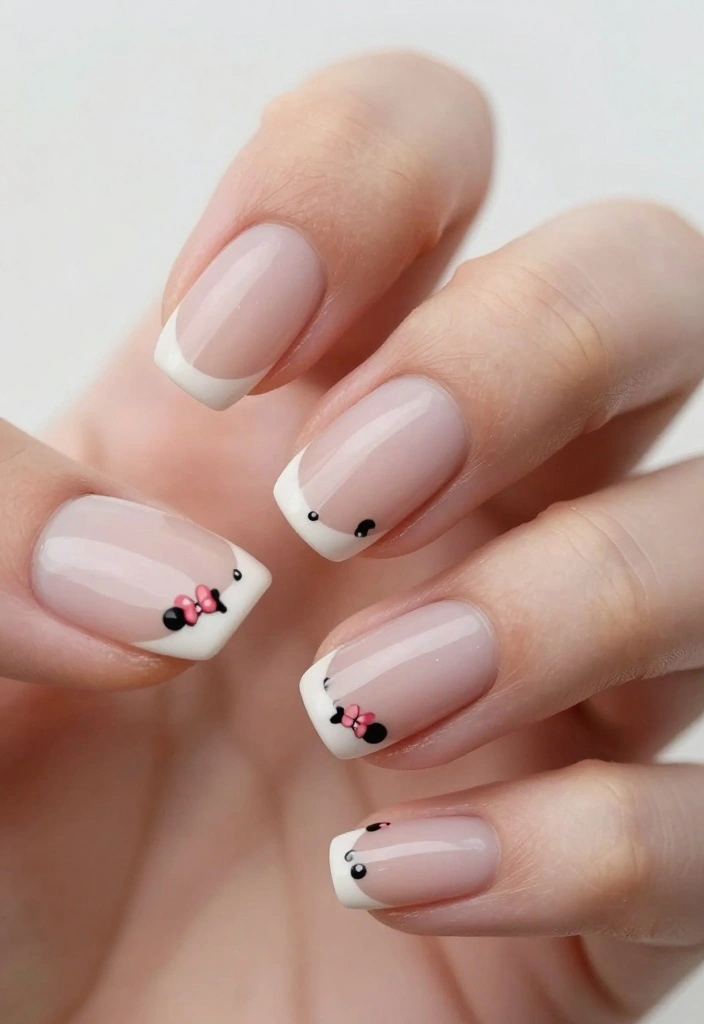 19 Whimsical Minnie Mouse Nails That Will Make You Say 'Wow!' - 14. Minimalist Minnie Mouse Nails 1