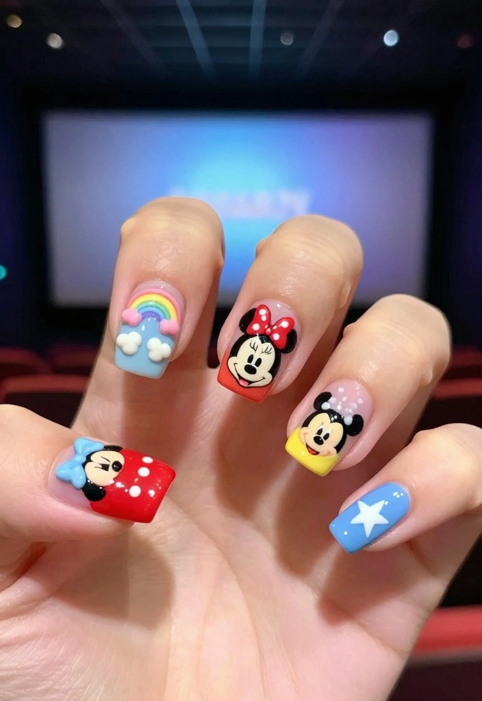 19 Whimsical Minnie Mouse Nails That Will Make You Say 'Wow!' - 17. Inspirations from Minnie Mouse Movies 1