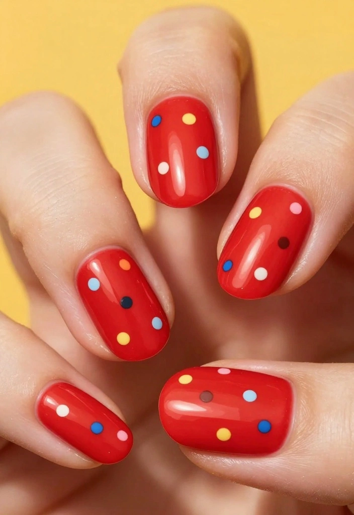 20 Bold Red Almond Nail Designs You’ll Want to Copy Right Away! - 9. Dotted Delight 1