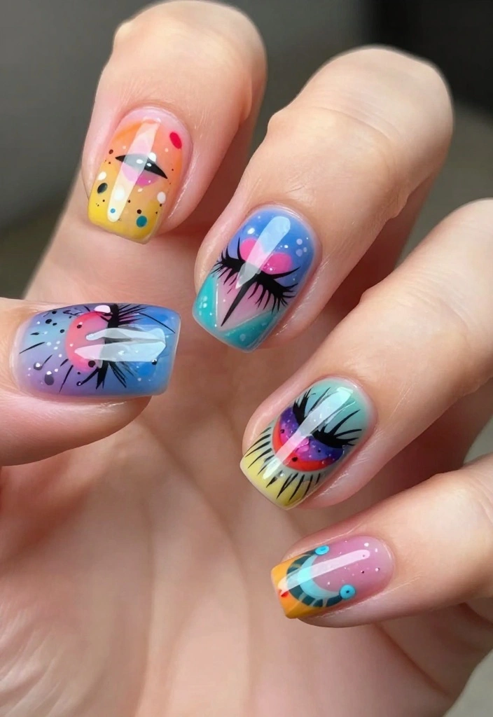 20 Celebrity-Inspired Euphoria Nails That Are Totally Red Carpet Worthy (Number 7 Will Shock You!) - 11. Makeup Artist Influence: Brilliant Designs 1