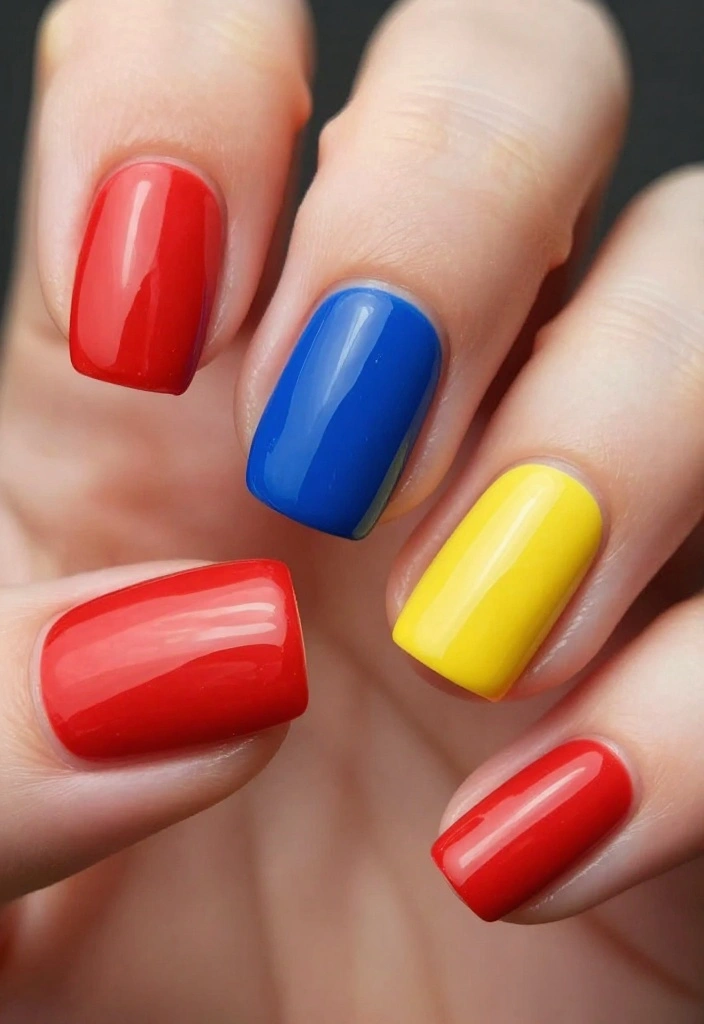 20 Celebrity-Inspired Euphoria Nails That Are Totally Red Carpet Worthy (Number 7 Will Shock You!) - 14. Color Blocking: Bold and Beautiful 1