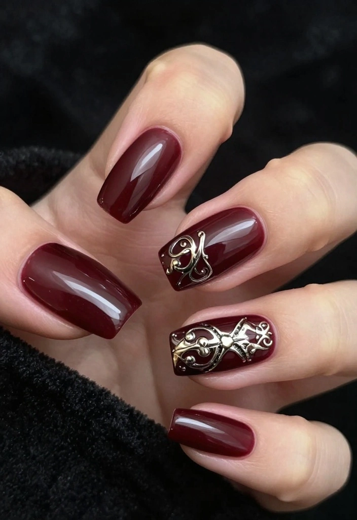 20 Celebrity-Inspired Euphoria Nails That Are Totally Red Carpet Worthy (Number 7 Will Shock You!) - 4. Alexa Demie's Dark Enchantment 1