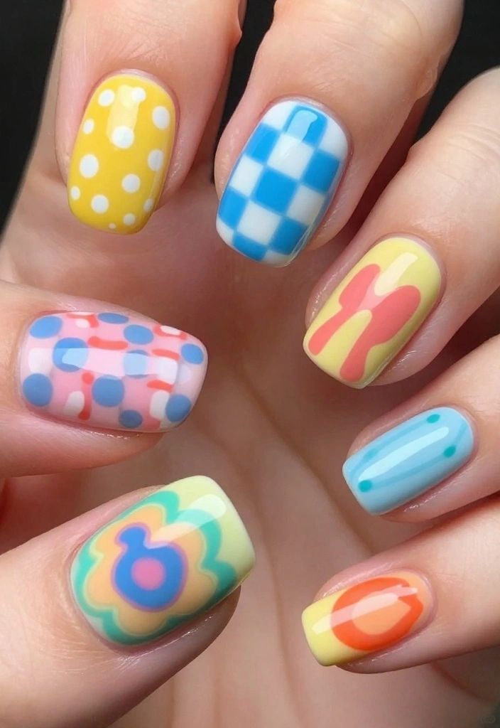 20 Celebrity-Inspired Euphoria Nails That Are Totally Red Carpet Worthy (Number 7 Will Shock You!) - 9. Chloe Cherry's Playful Patterns 1