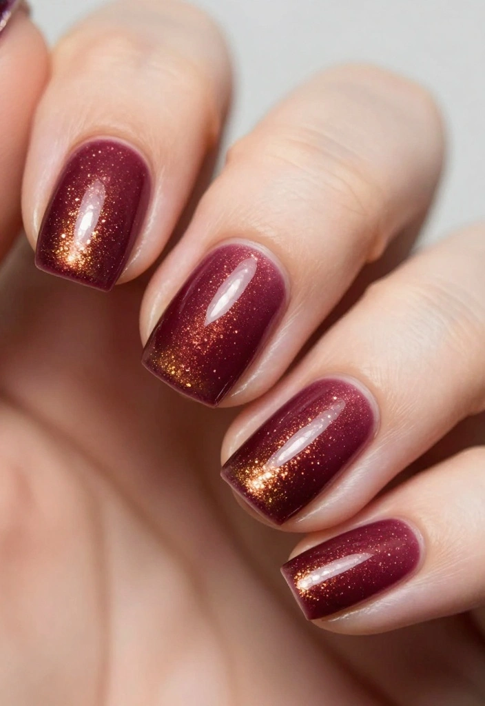 20 Celebrity-Inspired Gold Glitter Nails Looks You’ll Adore! - 2. Ombre Gold Glitter 1