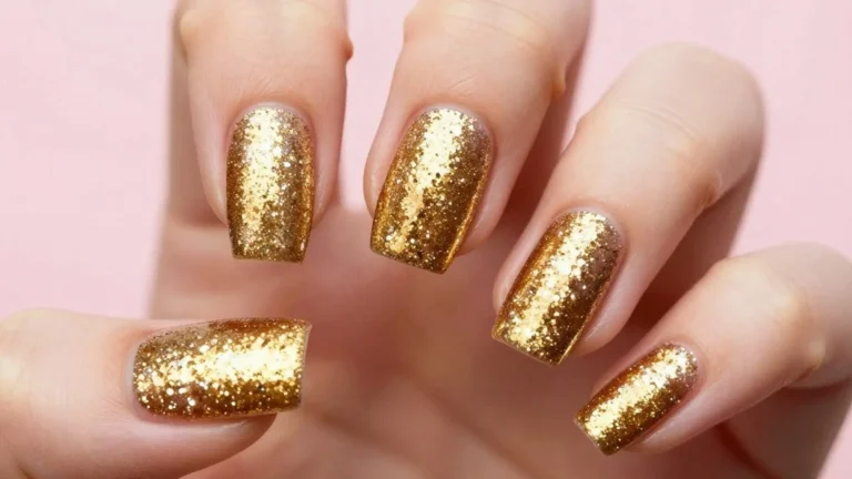 20 Celebrity-Inspired Gold Glitter Nails Looks You’ll Adore!
