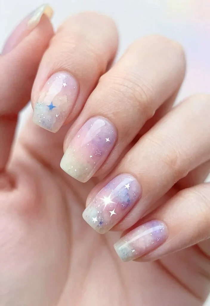 20 Celestial Star Nail Designs That Are Out of This World! - 14. Ethereal Print 1