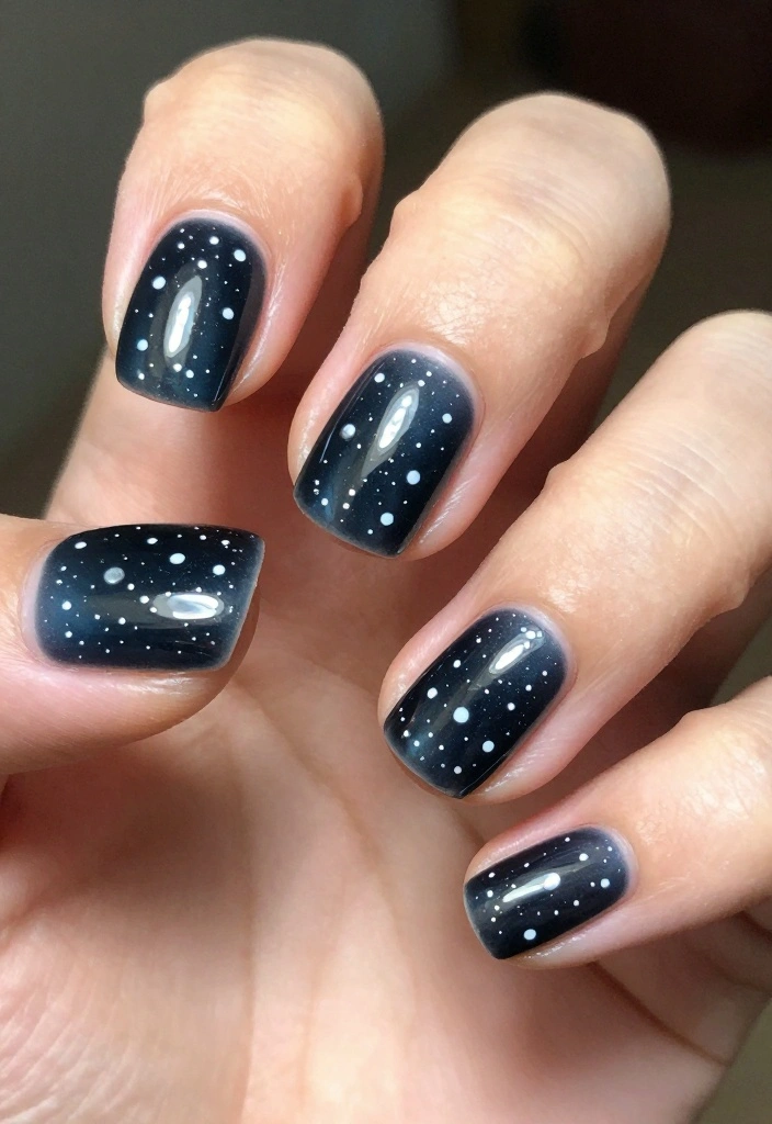 20 Celestial Star Nail Designs That Are Out of This World! - 18. Twinkling Night 1