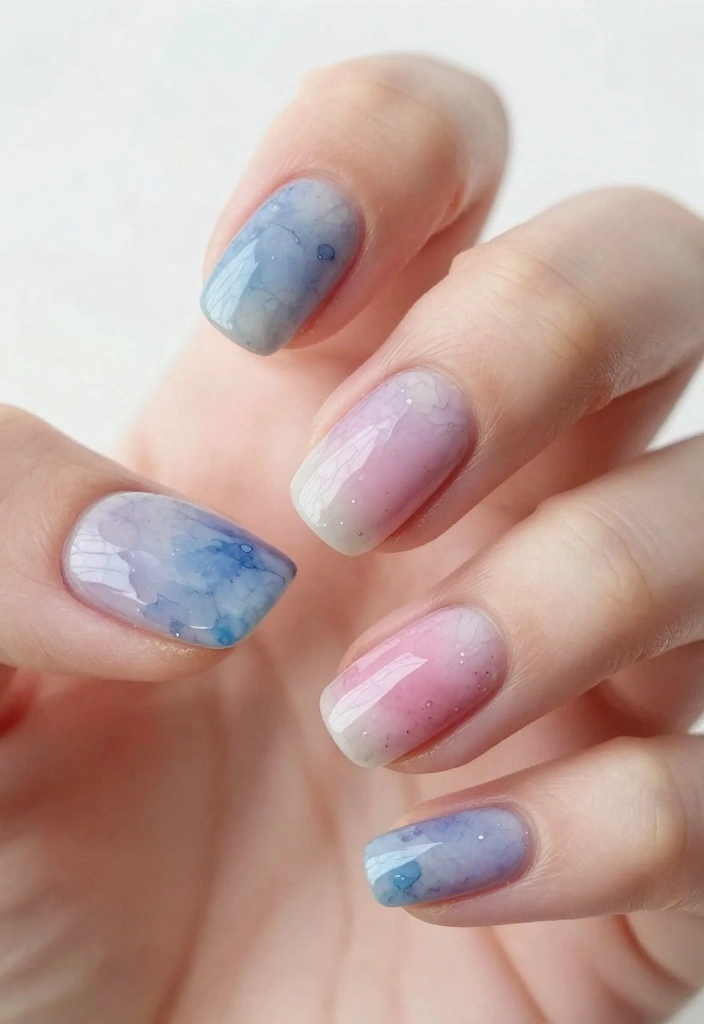 20 Creative Nail Art Ideas Inspired by Professional Nail Artists You Must Try! - 14. Artistic Watercolor Nails 1