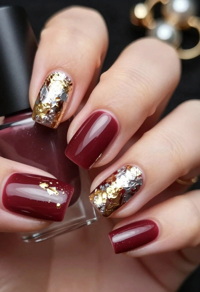 20 Creative Nail Art Ideas Inspired by Professional Nail Artists You Must Try! - 7. Metallic Foil Accents 1