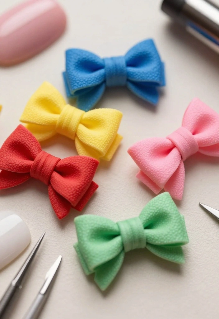 20 Cute Bow Nail Art Designs That Will Make You Smile (You’ll Want to Try #10!) - 12. Textured Bow Art 1